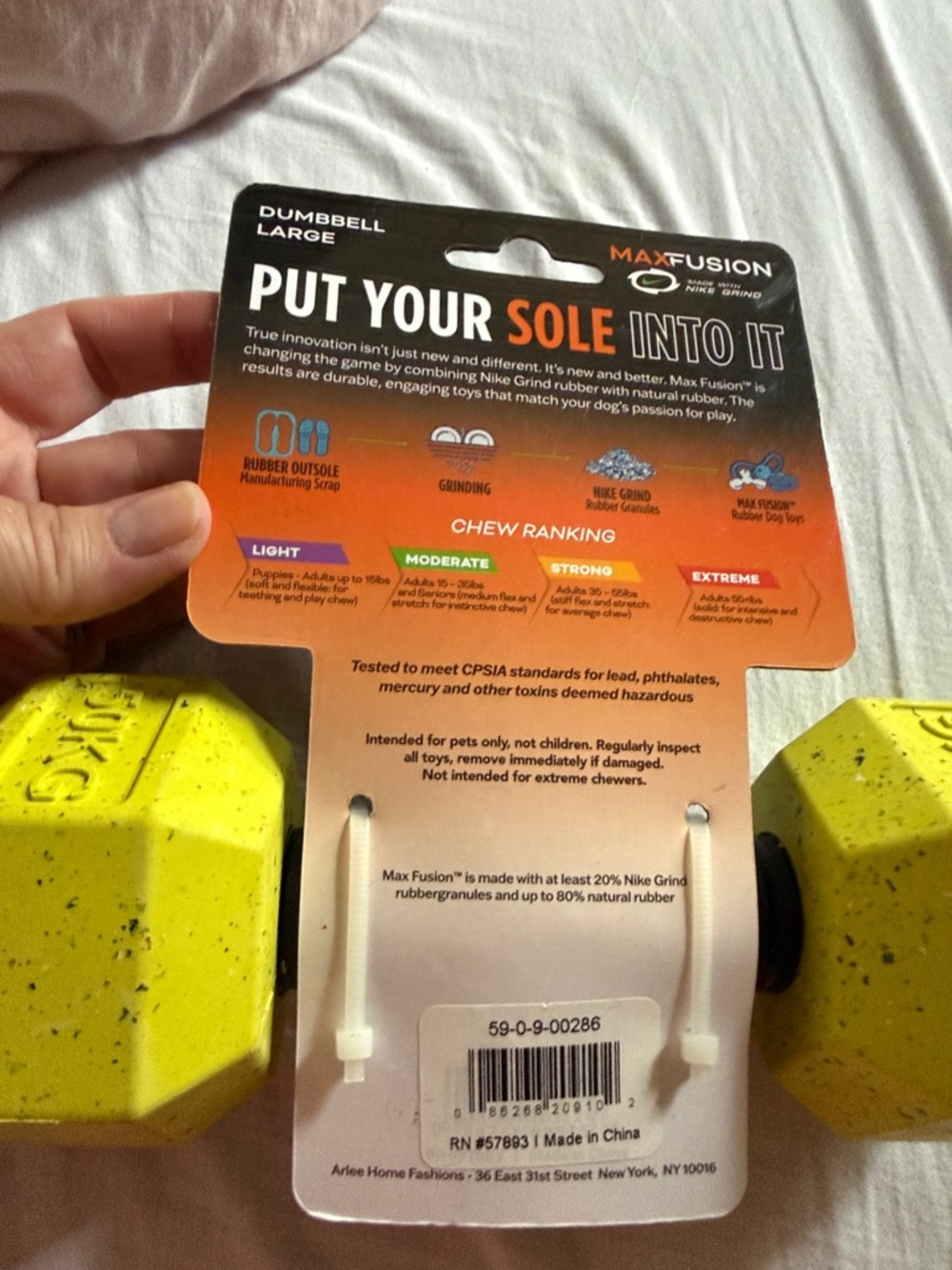Nike yellow and black hex dumbbell for dogs new with tags - Picture 3 of 4